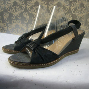 Donald Pliner Black Knot Wedge Platform Sandle - Size 7 Classic Casual Versatile